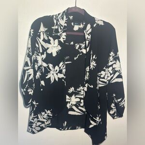 Sky Black and White Floral Blazer